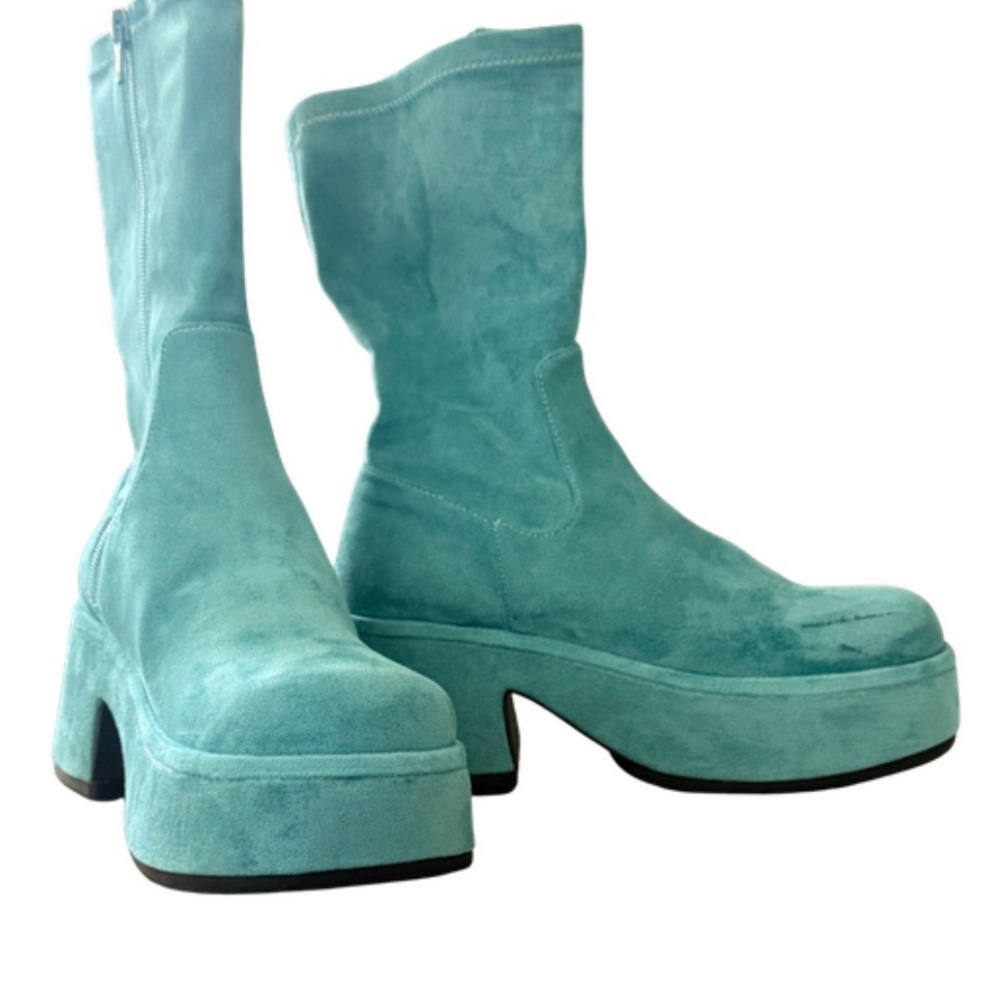 Steve Madden Zuri Teal Platform Boots - NEW